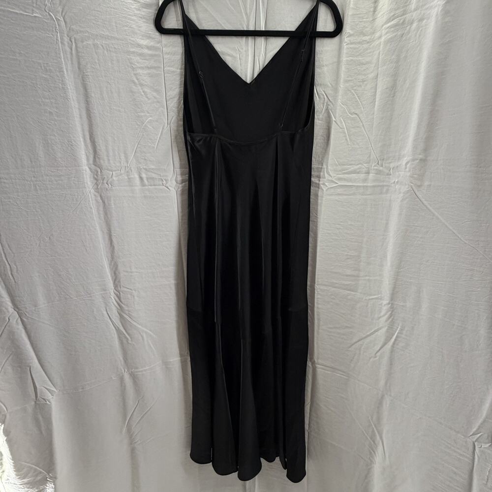 Vintage Victoria's Secret Gold Label Long Satin Black Nightgown Slip Dress Med